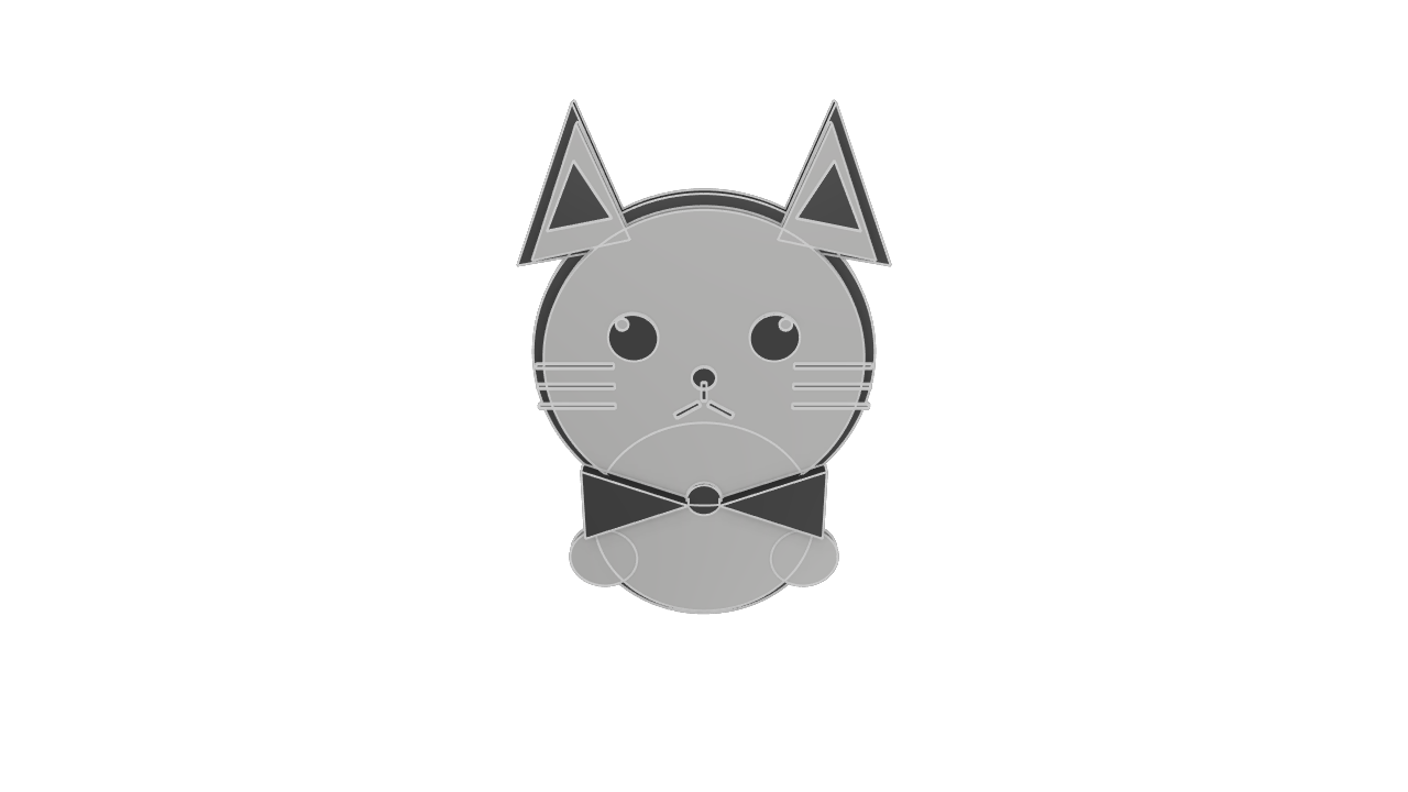 Geometric Style Cat 3D Modeling