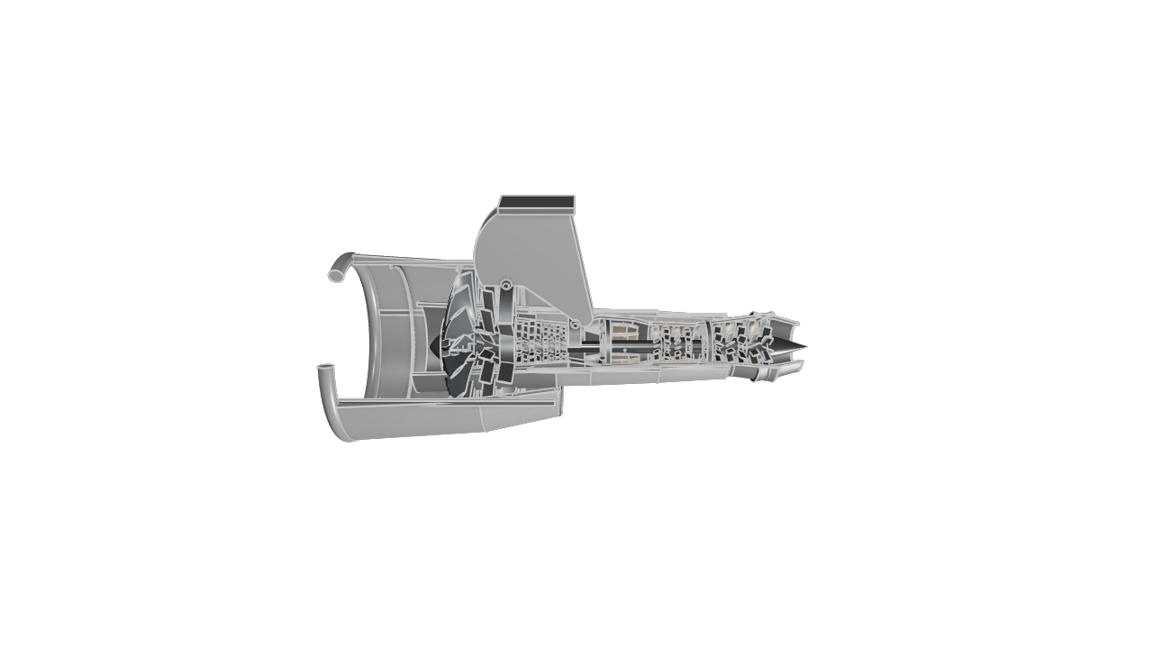 High-Bypass Turbofan Cutaway